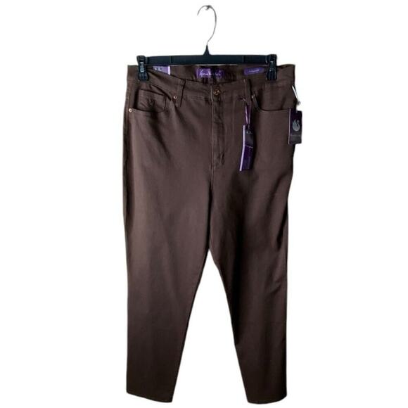 Gloria Vanderbilt Amanda Jeans Womens 14 High Rise Ultra Stretch Dark Roast Wash - Picture 3 of 16